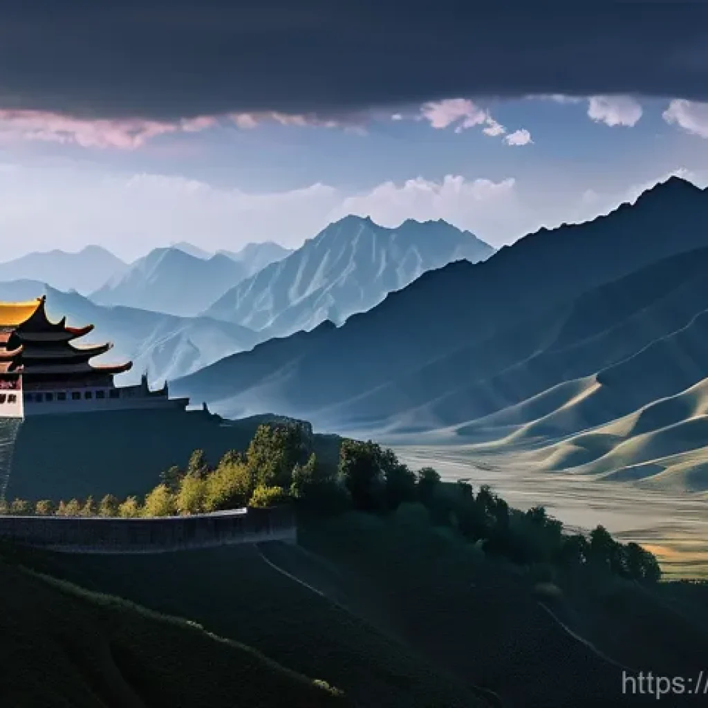 한무제의 중국 통일 전략 - **Prompt:** A majestic depiction of Emperor Wu of Han, in his prime, standing confidently on a forti...