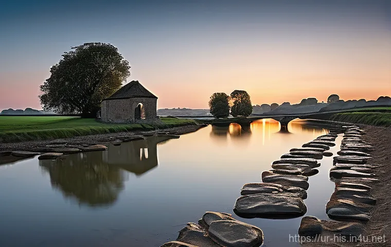 테메즈 강과 초기 유럽 문화 - **Prompt 1: Ancient Thames - Echoes of Early Civilizations**
"A majestic, wide shot of the River...