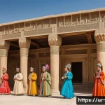 Home 22 고대 이란 아케메네스 왕조 - A grand scene depicting the ancient Achaemenid Empire’s royal court during a cultural festival, feat...