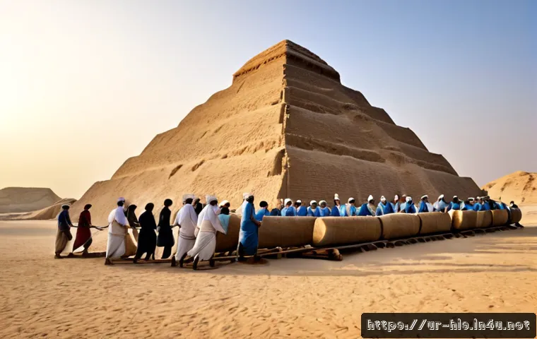 Home 13 이집트 피라미드 건설 이론 - Photorealistic historical reconstruction of ancient Egyptian pyramid construction using a massive ea...